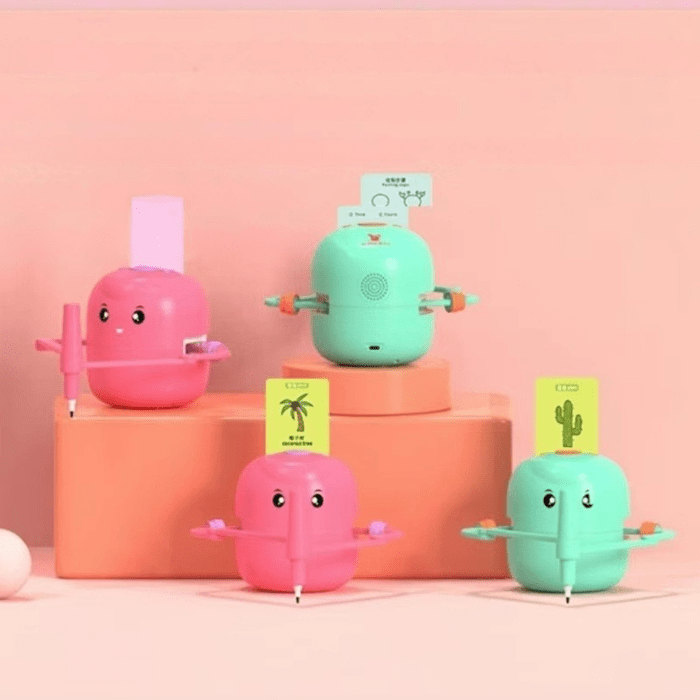 3+ Yaş Eğitici Montessori Oyuncak – Çizim Robotu, 100 İngilizce Kart & Sesli Etkileşim