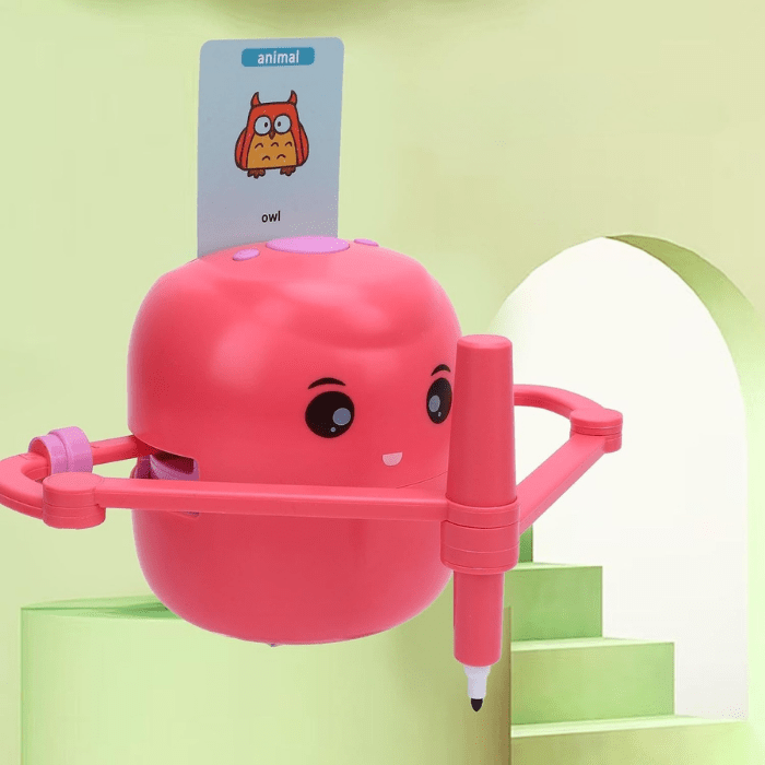 3+ Yaş Eğitici Montessori Oyuncak – Çizim Robotu, 100 İngilizce Kart & Sesli Etkileşim